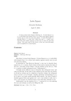 Latin Square - Archive of Formal Proofs