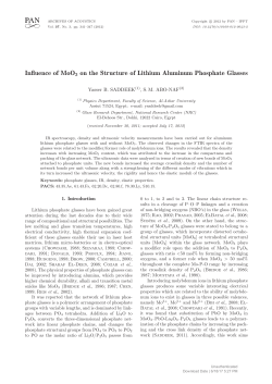 Influence of MoO3 on the Structure of Lithium Aluminum