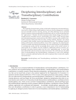 Read `Deciphering Interdisciplinary and Transdisciplinary