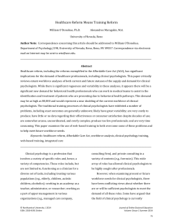 Healthcare Reform Means Training Reform