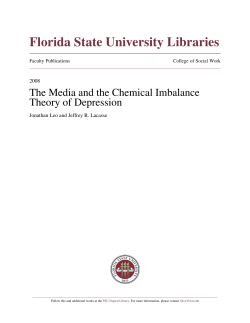 The Media and the Chemical Imbalance Theory of