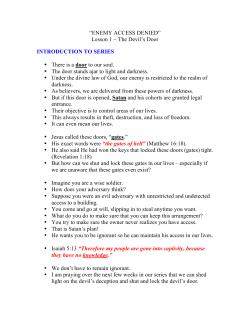 “ENEMY ACCESS DENIED” Lesson 1 ~ The Devil`s Door