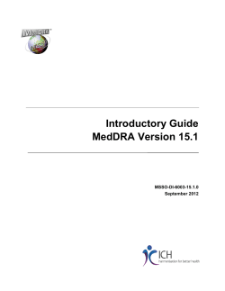 Introductory Guide MedDRA Version 15.1