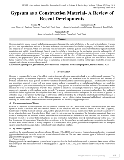 Gypsum as a Construction Material- A Review of Recent