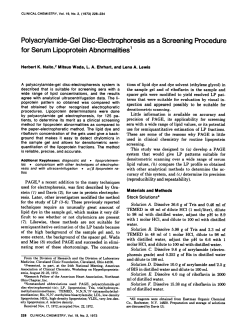 Polyacrylamide-Gel Disc-Electrophoresis as a Screening Procedure