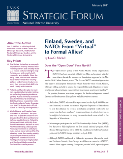 Finland, Sweden, and NATO: From "Virtual" to Formal Allies