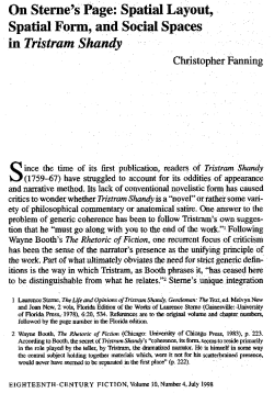 On Sterne`s Page: Spatial Layout, Spatial Form, and Social
