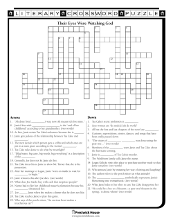 Their Eyes Were Watching God&mdash;Crossword Puzzle