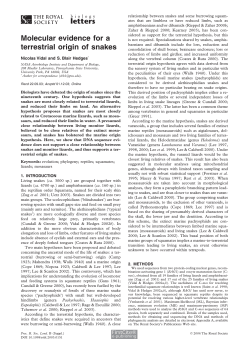 Molecular evidence for a terrestrial origin of snakes