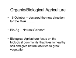 Organic/Biological Agriculture - Food and Agriculture Organization