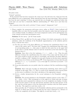 Physics 380H - Wave Theory Homework #08