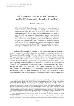 Deterrence and Self-Enforcement in the Value Added Tax