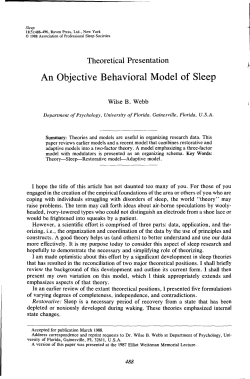 An Objective Behavioral Model of Sleep