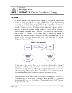 ACTIVITY 2: Electric Circuits and Energy