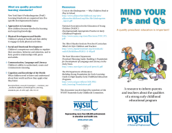 A resource to inform parents and teachers about the