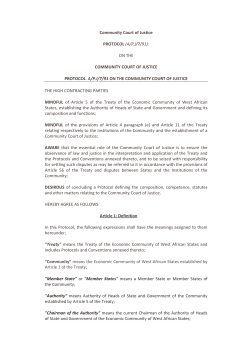 Protocols - ECOWAS Court of Justice