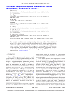 Difficulty for oxygen to incorporate into the silicon - LAAS-CNRS