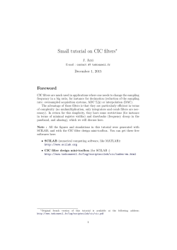 Small tutorial on CIC filters