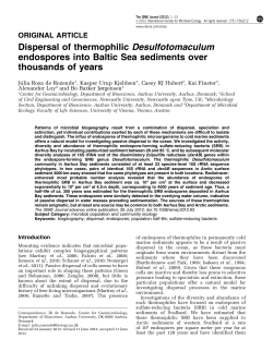 Dispersal of thermophilic Desulfotomaculum endospores