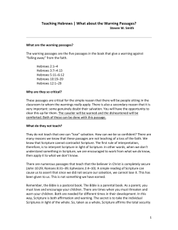 Teaching Hebrews | What about the Warning Passages?