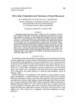 DNA Base Composition and Taxonomy of Some