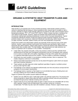 Organic Heat Transfer Fluids And Equipment
