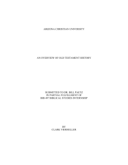 An Overview of Old Testament History