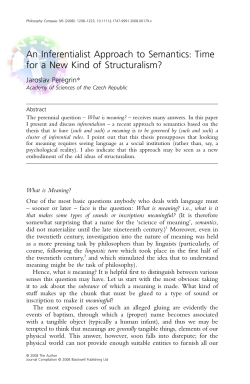 An Inferentialist Approach to Semantics: Time for a