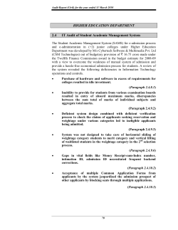 HIGHER EDUCATION DEPARTMENT 2.4 IT Audit of Student