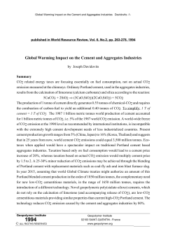 Global Warming Impact on the Cement and Aggregates Industries