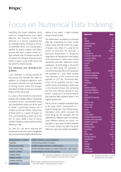 Focus on Numerical Data Indexing