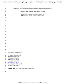 Ontogeny of ornithine-urea cycle gene expression in zebrafish