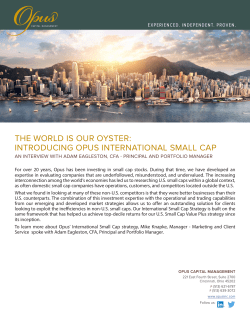 the world is our oyster: introducing opus international
