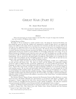 Great War (Part II)
