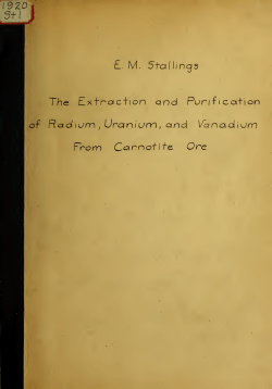 The extraction and purification of radium