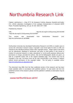 Laboratory Investigation of the Leakage Characteristics of Unburied