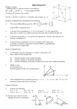 Higher Homework 3 Section 1: Vectors 1. PQRS,KLMN is a cuboid