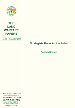 Strategists Break All the Rules - Association of the United States Army