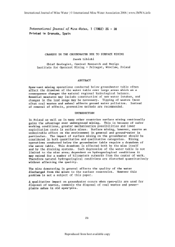 Changes in the Groundwater due to Surface Mining
