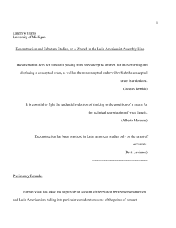 Deconstruction and Subaltern Studies, or, a Wrench in the Latin