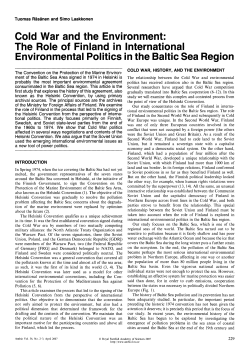 Cold War and the Environment: The Role of Finland in International
