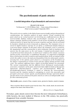 The psychodynamic of panic attacks: A useful integration of