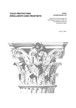 Cold protecting emollients and frostbite - Jultika