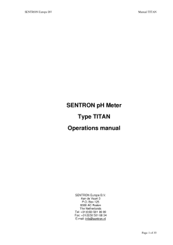 SENTRON pH Meter Type TITAN Operations manual