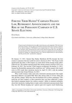 forcing their hands? campaign finance law, retirement