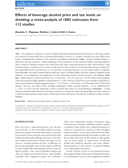Effects of beverage alcohol price and tax levels on drinking: a meta