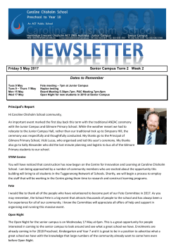 Senior Campus Newsletter Term 2 Week 2