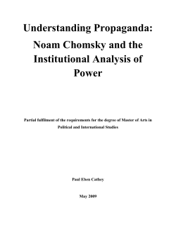 Understanding Propaganda: Noam Chomsky and the Institutional