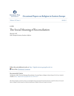 The Social Meaning of Reconciliation