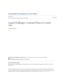Liquid Challenges: Contested Water in Central Asia